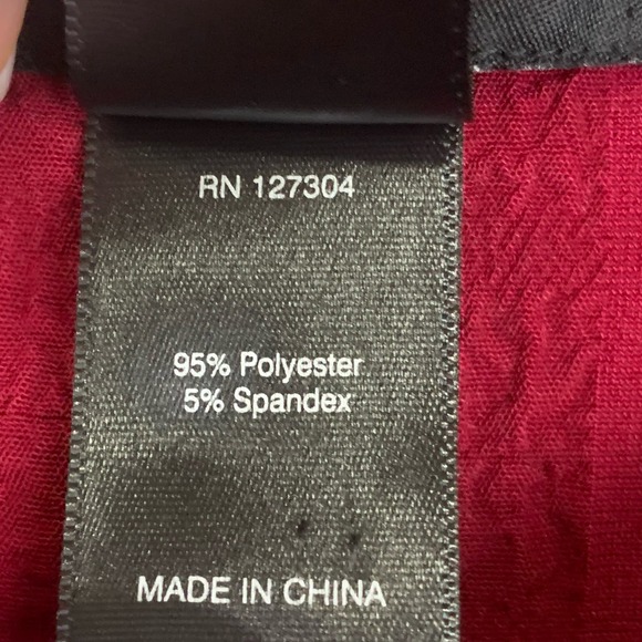 Ali Miles 3/4 Sleeve Tunic Top Size 2x Red Button Front Blouse Artsy Flowy - Picture 9 of 10